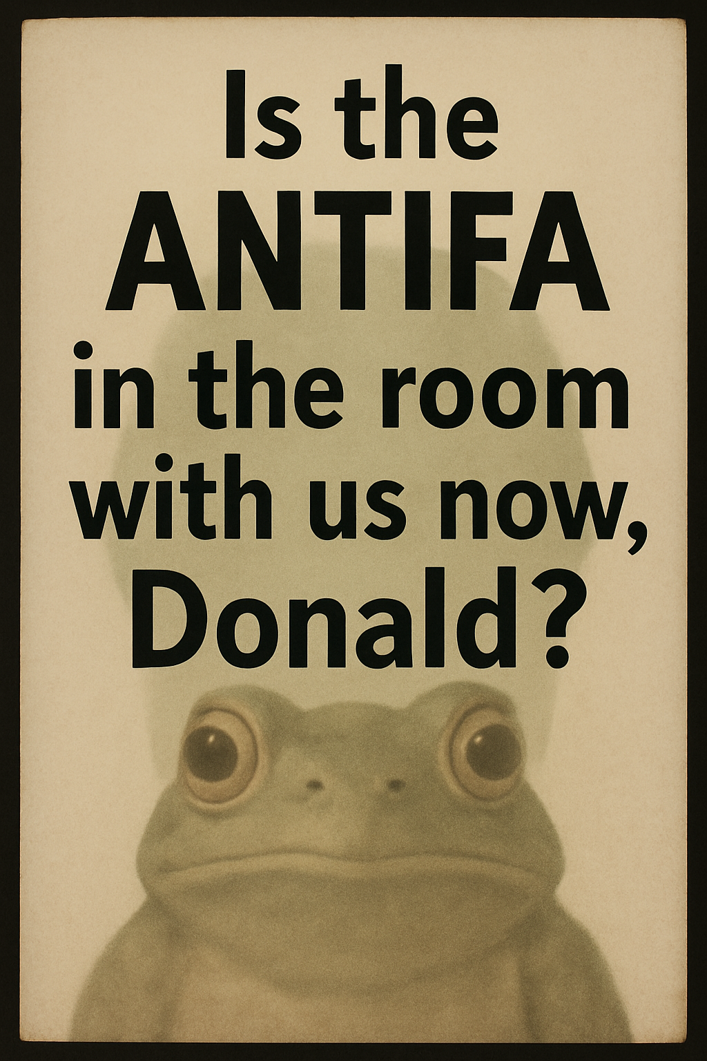 Is the ANTIFA in the room with us now?